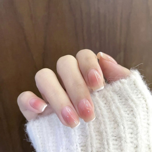 French White Edge Press-On Nails