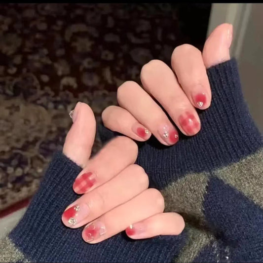 Red Little Monkey Press-On Nails