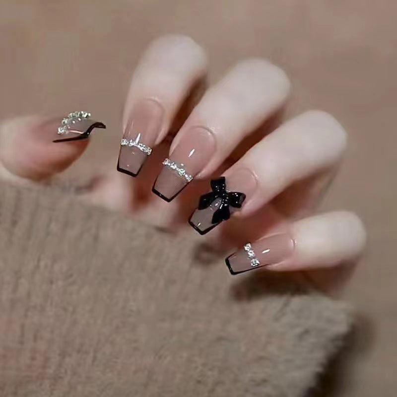 Black Edge Butterfly Press-On Nails